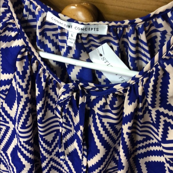 Purple and beige printed top - Picture 3 of 3